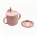 DOBU Silicone Snack and Sippy Cup 2-in-1 - Sippy Cup with Straw - Snack Cup with Lid - Durable Baby Cup and Toddler Cup Perfect for Snacks and Liquids - Silicone Sippy Cups (Light Pink)