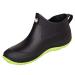 C CELANDA Rain Boots for Women Waterproof Garden Boots Unisex Rubber Ankle Boots Non-Slip Car Wash Footwear Work Booties for Camping, Lawn Care, Gardening 9.5 Black/Green