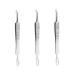 ASAKKURA 9 Pcs Clip Pimple Removal Kit Clip Removal Tool Blackhead Tweezers Kit Silver Stainless Steel