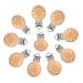 Schnuller Clip Set - 10pc Wooden Nipple Holders & Dummy Clips for Kids | DIY Pacifier Closure Chains | Perforated Wood Color - Buy Online on GoSupps.com