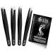 OCBA 4 Pcs Black Tweezers for Facial Hair Women & Men for Precise Grooming of Eyebrows - Professional Stainless Steel Black Color Coated Eyebrow Tweezers for Ingrown Hair on Nose Ear (Black)