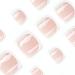 French Tip Press On Toenails with Nail Tips White edge French flower pattern fake Toenails press on Toenails Acrylic False Toenails Cute Artificial NailsToenails - Buy Online on GoSupps.com