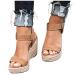 Gibobby Gladiator Sandals for Women,Open Toe Slip On Platform Sandals Espadrilles Zipper Wedges Shallow Beach Shoes Z02-brown 10