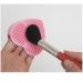 AKOAK Makeup Brush Cleaner Heart Shaped Silicone Multi Texture Surface Cosmetic Brushes Cleaning Necessary Tools Washing Brushegg (1pc Pink)