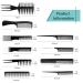 Oneleaf 10PCS Professional Styling Comb Set for All Hair Types & Styles - Black - Buy Online on GoSupps.com