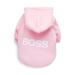 LtuzPet Dog Hoodie with Boss Print Soft Fleece Warm Dog Jacket Pink Large