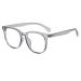 Fuqinqingoz Trendy Computer Reader's large anti-eyes anti-blue lighting glasses glasses flat light mirror (color: gray size: +300) +300 gray
