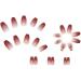 HJKOGH 24Pcs/Set Short Ballet Fake Nails Peach Nails Arts Manicure False Nails with Design with Wearing Tools - Buy Online on GoSupps.com
