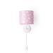 Paco home wall lamp children's room fabric lampshade around girls young wall lamp baby room moon star clouds E14 with plugs star pink wall lamp white