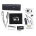 Razor Men Beard Razor Set - Silver Barber Razor with Replaceable Blades & Carrying Case for Perfect Grooming | International Shipping Available - Buy Online on GoSupps.com