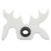 RLECS Moosehead Bridge Head White Plastic Slip-On Moosehead Pool Bridge Cue Bridge Head for Billiard Pool Cue Stick Antlers Pool Cue Accessory