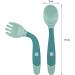 Vicloon Baby Fork and Spoon Set - 4pc Toddler Cutlery Feeding Kit in Blue-Green | Silicone Self-Feeding Utensils for Infant Weaning and Learning - Buy Online on GoSupps.com