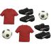 8x Football Happy Birthday Cake Toppers Edible Fondant Cupcake Decor Red Shirt Fan Football Kit