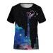 Teen Boys Print Kids Big Girls Blouse Summer T-Shirt Casual Clothes 3D Tops Girls Tops Shelf Bra Black 9-10 Years