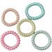 Spiral Hair Bands Plastic Hair Coil Ties Ponytail Bunches Holder Cord Bobbles for Women Girls Pastel Pearl 5pc Set - Buy Online on GoSupps.com