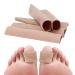 Ajoysoul Toe Sleeve - 5 Pack XL Toe Tube - Cuttable Gel Toe Protector with Fabric - Relieve Toe Pain/Pressure/Friction Caused by Hammer Toe/Corn/Callus/Blister Beige