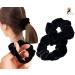 4 Pieces Velvet Hair Scrunchies Black Elastics Scrunchy Bobbles Soft Hair Bands Hair Ties - Buy Online on GoSupps.com