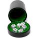 Luck Lab Black Leather Dice Cup with Lid & 6 Matching Pearl Dice - Green Velvet Interior - Ideal for Board Games - Buy Online on GoSupps.com
