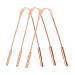 Tongue Scraper Ayurvedic Tongue Cleaner 100% Pure Brass (Copper) Metal Round and Non-Synthetic Handle Tongue Cleaner for Adults and Kids Great for Oral Care Fresh Breath and Health- Pack of 3