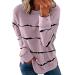 Mimacoo Long Sleeve Shirts for Women Color Block Crewneck Sweatshirt Striped Comfy Loose Fit Pullover 2022 Fall Clothes A09-pink Striped Sweatshirt Small