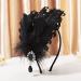 GENBREE 1920s Flapper Headband Feather Hair Hoop Feather Headwear Cocktail Party Hair Accessories for Women and Girls Black