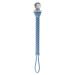 Itzy Ritzy Silicone Pacifier Clip 100% Silicone Pacifier Strap with Clip Keeps Pacifiers, Teethers & Small Toys in Place Features Cute Braid Detailing & Silicone Cord, Blue with Silver Clip