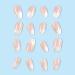 Shop Mouyouglow Short Ballerina Press On Nails - Nude Natural Gradient White Ombre Artificial Nails with Glue | Baby Boomer Style AS4 - Buy Online on GoSupps.com