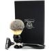 Buy Black Synthetic Hair Shaving Brush & Triple Cartridge Razor Premium Quality for a Smooth Shave | International Shipping Available - Buy Online on GoSupps.com