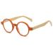 Vevesmundo Retro Round reading glasses vintage men women Wood plastic wooden handle visual aid reading aid glasses+1.0 +1.5 +2.0 +2.5 +3.5 +4.0 1 piece of orange reading glasses 2.0 x x x