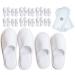 MODLUX Spa Slippers - 12 Pairs of Cotton Velvet Closed Toe Slippers w/Travel Bags  Thick, Soft, Non-Slip, Disposable Slippers  6 Medium/6 Large - Home, Hotel, or Commercial Use (12 Pack Combo White)