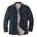 Burband Mens Long Sleeve Sherpa Fleece Flannel Shirts Button Down Berber Lined Shackets Warm Camp Shirts Plaid Jackets Green X-Large