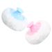 Lot de 2 Houppettes Poudre pour B b 8 CM Ultra-Douces en Peluche Rondes R utilisables Bleu Clair et Rose Clair Applicateur de Poudre Corporelle pour Soins et Voyages B b