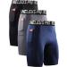 NELEUS Men's Compression Short with Pocket Dry Fit Yoga Shorts Pack of 3 Medium 6063 Black/Grey/Navy Blue 3 Pack