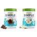 Orgain Simple Organic Plant Protein Powder Chocolate & Vanilla Vegan Made with Fewer Ingredients and Without Dairy Gluten and Stevia Kosher Non-GMO 567g (Pack of 2)