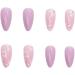 JUSTOTRY Almond False Nails - 24 Short Light Purple Press on Nails with White Flower Designs - Oval Acrylic Fake Nails for Women - Includes Glue - Nail Art - Buy Online on GoSupps.com