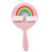 HEALLILY Portable Makeup Mirror Cute Handheld Mirror Portable Small Handle Mirror Lovely Rubber Rinbow Makeup Mirror Travel Vanity Mirror for Gilrs Women Gift Makeup Vanity Mirror Colorful