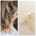 Artio Bride Wedding Pearl Hair Pins Set - Bridal Hair Accessories for Women and Girls - 2PCS (Gold) - Buy Online on GoSupps.com