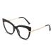 PARWANA Anti Glare Eyewear Cute Reading Glasses Cat Eye Computer Readers Blue Light Blocking Oversized Flat Light Mirror +200 Black