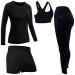 Roar No Gi Full Set Ladies Sports Bra BJJ Leggings MMA Shorts & Grappling Rash Guard Female Fight Wear (Only for Ladies) Black-full-set Medium