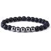 CrazyView 1 x black hematite bracelet for losing the magnetic therapy for men health fashion weight care magnetic hardship per colorful loss V9M7 for women style A (1 piece)