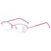 Bezax semi-frame reading glasses for women blue light blocking computer reader progressive multifocus glasses for older people +1.0 to +3.0 red +2.50