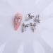 10pcs Nail Art Ribbon Bow Studs Silver Golden Metal 3D Butterfly Charms Nail Decoration Manicure DIY Design Accessories (8026)