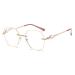 Zukky borderless anti-blue light reading glasses for women gold powder surrounded large lens round light computer reader AM22 (color: gold size: 3.5x)