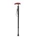 Walking Stick Crutch Aluminum Alloy Anti-Skid Stick Hiking Poletele scopic Sticks One-Legged Walking Stick with Red Rosewood T-Handle Black