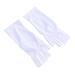 Housoutil 1 Pair Nail Anti Uv Glove Chinese Wooden Pillow Half-Finger Silicone Ear Display Glove Uv Shield Glove White Manicure