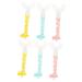 Minkissy 6 pieces children's toothbrush child manual toothbrushes u-design toothbrush children toothbrush oral toothbrush soft toothbrush for newborn gums U-type cartoon abdominal muscles