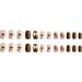 Short Round French style coffee white short style coffee color love white bow fake nails Press On Nails with Nail Tips press on nails Acrylic False Nails Cute Artificial Nails for Women and Girls - Buy Online on GoSupps.com