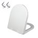 D Shaped Soft Close Toilet Seat White Simple Installation with Firmer Top Fixing & Adjustable Hinges Toilet Seats Quick Release Cleaning 9012 Little Surprise