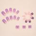 Brighten Your Look with Butterfly Purple Press on Nails - 24pcs Medium Square False Nails for Women and Girls - Buy Online on GoSupps.com