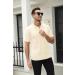Runcati Men's Short Sleeve Polo Shirt - Breathable Golf & Tennis Tee - Casual Summer Top in Beige - XL Size - Buy Online on GoSupps.com